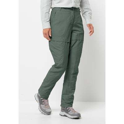 Trekkinghose JACK WOLFSKIN "BARRIER PANT W", Damen, Gr. 40, Normalgrößen, grün (hedge, grün), OBERSTOFF: 46% POLYAMID, 27% LYOCELL, 27% VISKOSE; Futter: 100% POLYESTER, Hosen