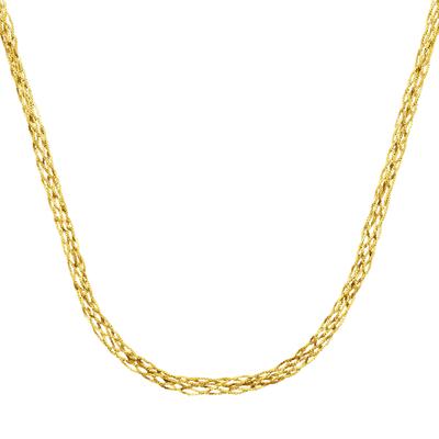 Goldkette LUIGI MERANO "geflochtene Fantasiekette, Gold 585" Halsketten Gr. 45 cm, Gelbgold 585, goldfarben (gold) Damen