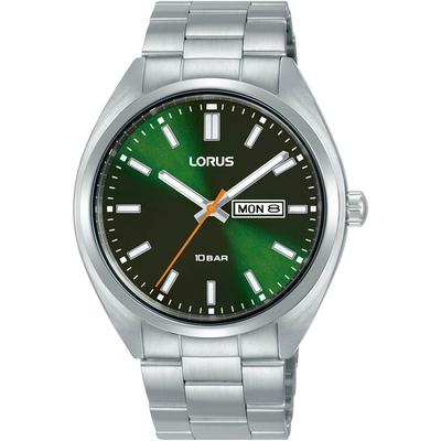 Quarzuhr LORUS, silber (silberfarben, dunkelgrün), Armbanduhren, Damen, Armbanduhr,Damenuhr,Herrenuhr,Datum,bis10bar wasserd.,Edelstahlarmband Image