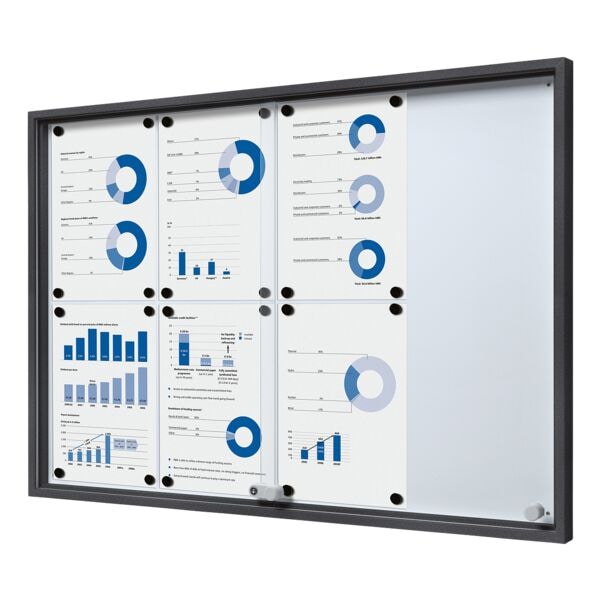 Showdown Displays Abschließbarer Schaukasten »SLIM« 8x A4 (A1) grau, 90.6x64.1x5 cm