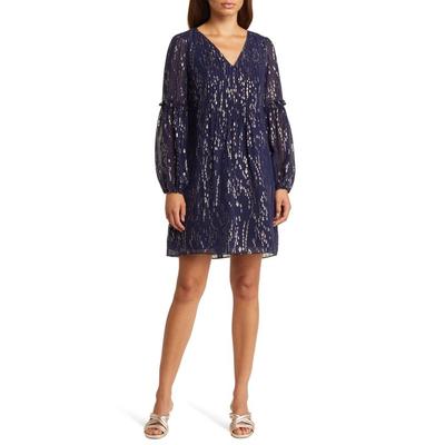 Lilly Pulitzer Cleme Long Sleeve Silk Blend Dress - Blue - Lilly Pulitzer Dresses