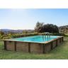 Habitat Et Jardin - Kit piscina rettangolare in legno Kolanta - 10,20 x 5,20 x 1,44 m