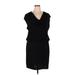 Apt. 9 Casual Dress - Party Cowl Neck Short sleeves: Black Print Dresses - Women's Size X-Large