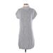 Athleta Casual Dress - Mini High Neck Short sleeves: Gray Solid Dresses - Women's Size X-Small