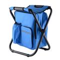 XMMSWDLA Outdoor Portable Folding Camping Hiking Fishing Picnic Bbq Stool Iced Chairoutdoor Portable Folding Ice Bag Chair (Including Storage Bag) Bearing 150kg Blue.