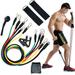 dianhelloya Fitness Exercise Resistance Bands Latex Tubes Yoga Workout Elastic Pull Rope Set 1 Set