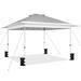 Topeakmart 13 x 13 ft Pop-Up Canopy with Overhang and Rolling Storage Bag Light Gray/White