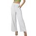 Akiihool Women s Pants Plus Size Women s Golf Pants Stretch Work Ankle Pants High Waist Dress Pants with Pockets for Yoga Business Travel Casual (White S)