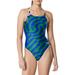 Speedo Women s Vortex Maze One-Piece Swimsuit (Blue/Green 32D)