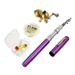 OWSOO Mini Pole Portable Pocket Pen Alloy Line Soft Combo Set Telescopic Rod Pole + Line Soft Lures Telescopic Portable Pocket Pen Rod Aluminum Alloy Line + Reel Aluminum Rod Reel Combo Siuke Rod Rod