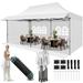 SANOPY 10X20 ft Canopy with Awning Heavy Duty EZ Pop up Folding Canopy Tent with 2 Types of Side Walls Rainproof&Sunproof Awning Gazebo Shelter for Shopping Mall Market Vendor