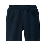 gvdentm Boys Soccer Shorts Classic Shorts for Boys Cotton Drawstring Casual Summer Lightweight Dark Blue 140