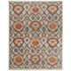 Feizy Beall Traditional Oriental Orange/Gray 7 9 x 9 9 Area Rug Easy Care Water Resistant Fade Resistant Bohemian & Eclectic Ikat Design Carpet for Living Dining Bed Room