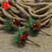 20pcs Artificial Christmas Berry And Pine Cone With Holly Branches Fake Bouquet Fake Bouquet Artificial Christmas Berry And Pine Cone With Holly Branches 20pcs Gift Decor B