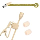 ALSLIAO Beige Lavalier Lapel Clip Microphone 3.5mm 3-Pin 4-Pin XLR for Shure Wireless S(For Shure)