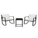 Kidlove 3pcs Single Rocking Chair Coffee Table Set Comfortable Weather-resistant Uv-resistant for Garden Decoration