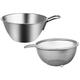 Stainless Steel Egg Beater with Handle Baking Whipped Cream Salad Basin Salad Mixing Bowl Kitchen Supplies Storage