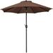 Topeakmart 9ft Outdoor Market Patio Umbrella with Tilt Push Button and Crank 8 Ribs Brown