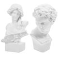 2Pcs Artistic Greek Statues Classic Greek Statue Decors Sketch Painting Greek Statues Resin Greek Decors