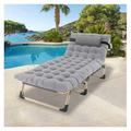 Folding Outdoor Cot Lounge Chair Reclining Patio Bed Adult Kids Sleeping Cot