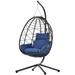 Egg Chair with Stand Indoor Outdoor Swing Chair Patio Wicker Hanging Egg Chair Hanging Basket Chair Hammock Chair with Stand for Bedroom Living Room Balcony