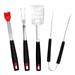 Barbecue Fork Tool Stainless Steel Grill Tools Utensils Turner Multipurpose 4 Pcs