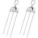 Stainless Steel Pusher BBQ Skewers 2 Pcs Kitchen Grill Fork Camping Accessories Vegetable Kabob