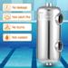 ZhdnBhnos Swimming Pool Heater Exchanger Tube Shell Stainless Steel 1 +1 1/2 FPT 135K Same Side Pool Heat Exchanger