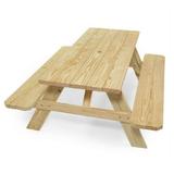 Outdoor Essentials Wood Brown 72 in. Rectangle Picnic Table