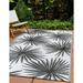 World Rug Gallery Floral Tropical Reversible Recycled Plastic Outdoor Rugs - BLACK 3 3 x5
