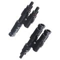1pc Photovoltaic Connector Adapter Parallel Branch Joint Solar Panel Wire Connector Solar Panel Cable Wire Connector (Black)