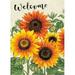 Welcome Sunflower Fall Autumn Maple Leaves Double Sided Burlap Garden Yard Flag 12 x 18 Summer Fall Sunflowers Flower Farmhouse Burlap Decorative Garden Flags Banner for Outdoor Home