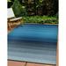 World Rug Gallery Contemporary Stripe Shade Reversible Recycled Plastic Outdoor Rugs - BLUE 3 3 x5