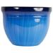 Jaxnfuro (MRR15-204 Large Round Planter - Modern Indoor & Outdoor Decorative Flower Pot/Box (15 Inch Blue Drip)