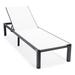 Afuera Living Patio Chaise Lounge Chair With Black Aluminum Frame White