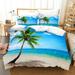 Beach Duvet Cover Twin Size 3 Pieces Soft Lightweight Microfiber Duvet Cover Set Beach Ocean Bedding Comforter Cover Set with Zipper Ties 1 Duvet Cover and 2 Pillowcases No Comforter