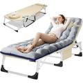 ABORON Heavy Duty Tanning Chair with Face & Arm Holes Adjustable 5-Position Folding Chaise Lounge Chairs Face Down Tanning Beach Chaise Lounge Chair for Outside Reading Patio Beach Poolside