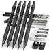 Nicpro 5 PCS Art Mechanical Pencils Set Black Artist Metal Drafting Pencil 0.5 & 0.7 & 0.9 mm & 2PCS 2mm Graphite Lead Holder(4B 2B HB 2H) for Drawing Writing Sketching With Lead Refills Erasers Case