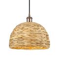 Innovations Lighting 516-1P-11-12 Woven Rattan Pendant Woven Rattan 12 Wide Pendant -