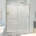 Dreamline Infinity-Z 36 In. D X 60 In. W X 78 3/4 In. H Sliding Shower Door, Base, and White Wall Kit In Brushed Nickel and Frosted Glass D2096036XFR0004