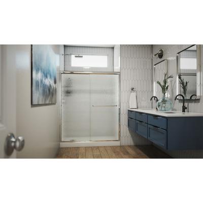 Dreamline DreamLine Alliance Pro 56 - 60 inch W x 70 3/8 inch H Semi-Frameless Bypass Shower Door in Chrome and Rain Glass SDAL60W700LXR01
