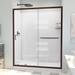 Dreamline Infinity-Z 36 In. D X 60 In. W X 78 3/4 In. H Sliding Shower Door, Base, and White Wall Kit In Oil Rubbed Bronze and Clear Glass D2096036XXL0006
