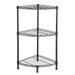 Hassch Metal Corner Shelf 3-Tiers Storage Rack Unit for Bedroom Bathroom Kitchen Living Room Black
