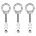 Uxcell M6 x 25mm Lifting Shoulder Eye Bolt 304 Stainless Steel Lifting Ring Threaded Eyebolt with Nuts and Washers 3Pcs