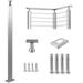 VEVORbrand Cable Railing Post Level Deck Stair Post 36 x 0.98 x 1.97 Cable Handrail Post Stainless Steel Wire Drawing Deck Railing DIY Picket Without Hole Stair Railing Kit with Mount Bracket Sliver