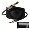 3.5mm to 6.35mm Stereo Audio Cable 100 Feet Long 1/4 to 1/8 inch Headphone Cable Jack Hi-Fi Sound Gold Plated