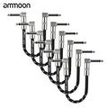 ammoon Audio Cable 0.5ft With 1/4 Cable 0.5ft + White Woven Silver 1/4 Inch 0.5ft 1/4 Inch 6.35mm De CÃ¢ble De Woven 0.5ft 0.5ft En Tissu Blanc Audio Cable 1/4 Veste En Tissu Ammoon PÃ©dale D effet