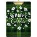 Wellsay Hoppy Easter On Plaid Background Clipboards for Kids Student Women Men Letter Size Plastic Low Profile Clip 9 x 12.5 in Golden Clip