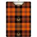 Wellsay Halloween Pumpkin Orange Tartan Buffalo Plaid Clipboards for Kids Student Women Men Letter Size Plastic Low Profile Clip 9 x 12.5 in Silver Clip