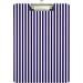 Wellsay Navy Blue Striped Linear Stripes Clipboards for Kids Student Women Men Letter Size Plastic Low Profile Clip 9 x 12.5 in Silver Clip